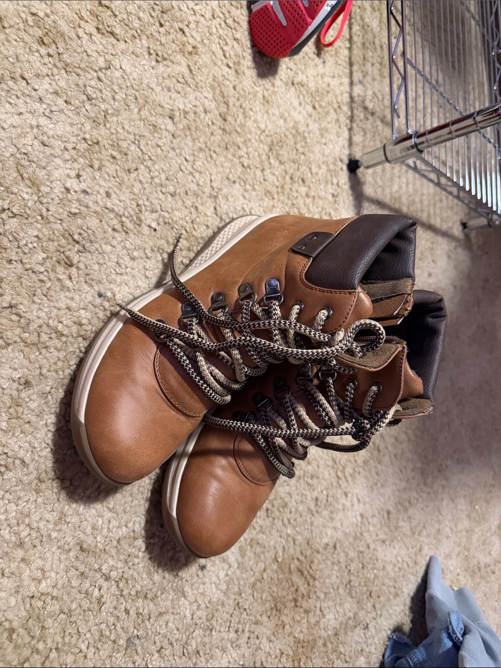 Classic Brown Men's Lace-Up Hiking Boots